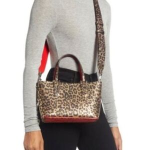 NWT Louboutin Leopard Cabata Mini Tote With Crossbody Strap